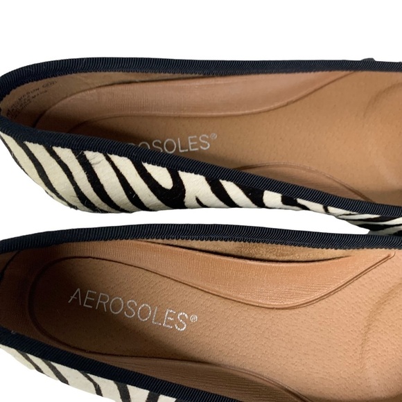Aerosoles Zebra Pattern Calf Hair Cushioned Footbed Rubber Sole Size 7.5 SALE - Picture 7 of 8